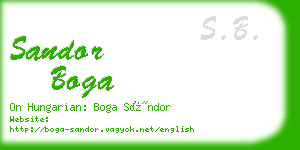 sandor boga business card